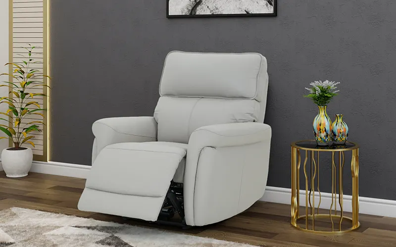 Latina Italian Power Motion Half Leather Recliner Single Seater
