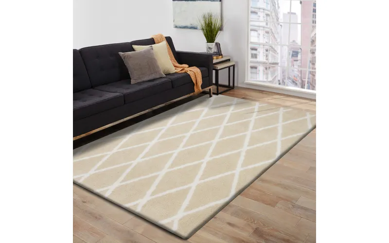 Silky Polyester Carpet Ivory