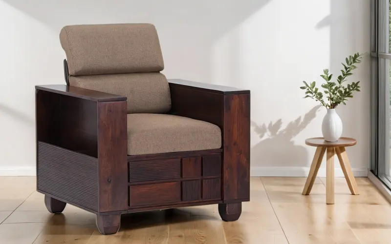 Mourya Sheesham Wooden Sofa Single Seater